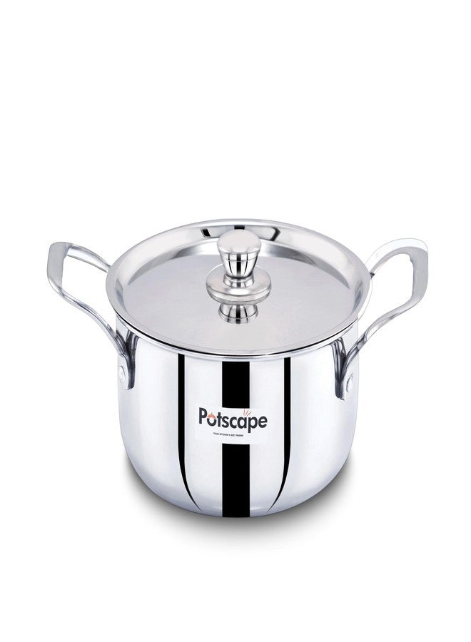 Potscape Triply Stockpot with Lid, 18 cm Capacity 2.6 LTR | Triply SAS Construction | | Induction Compatible Dishwasher Safe | Sturdy Handle | Casserole/Biriyani Pot with Lid - 5 Year Warranty - Image 3